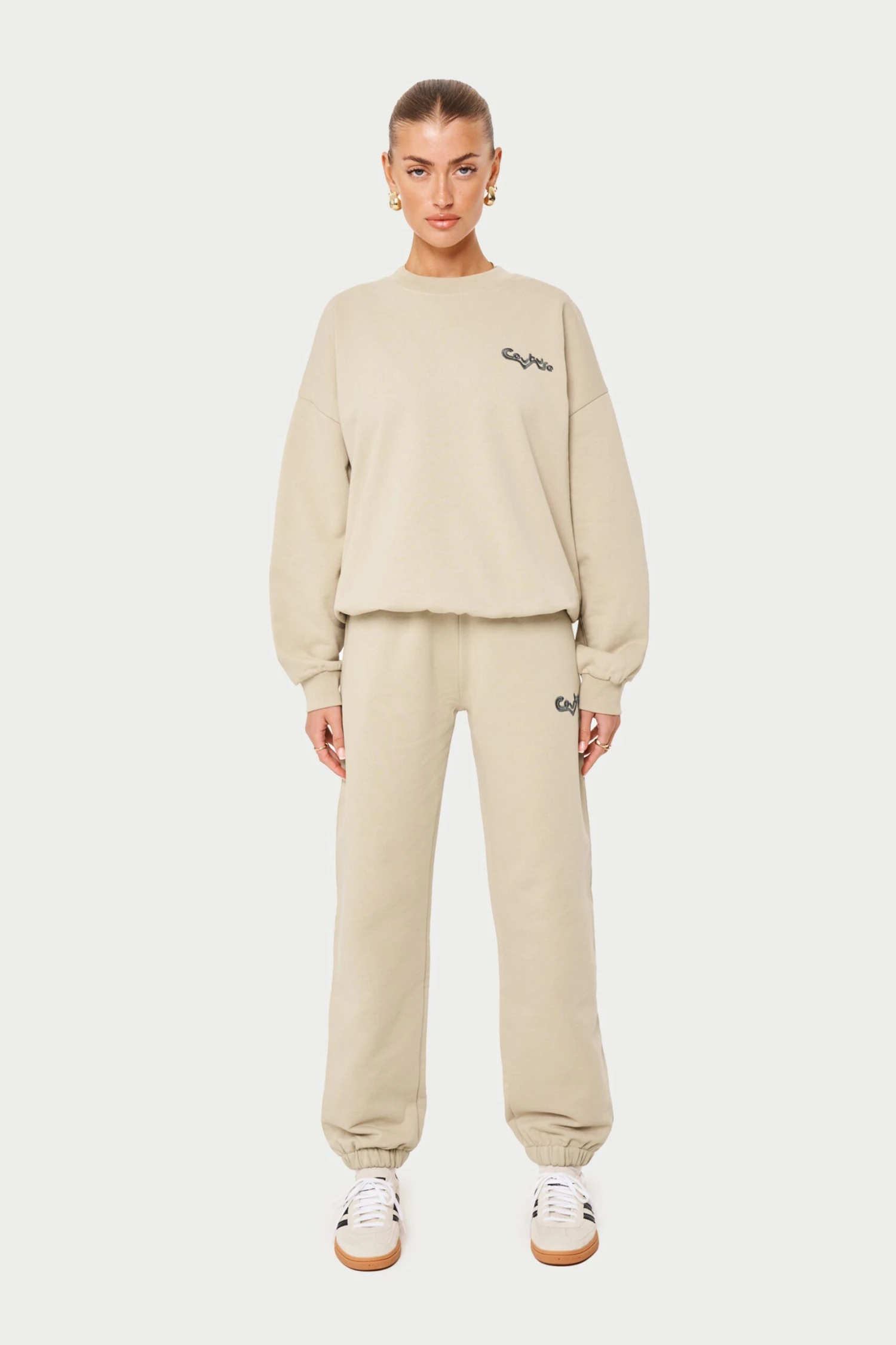 COUTURE ABSTRACT JOGGERS - BEIGE - Image 3