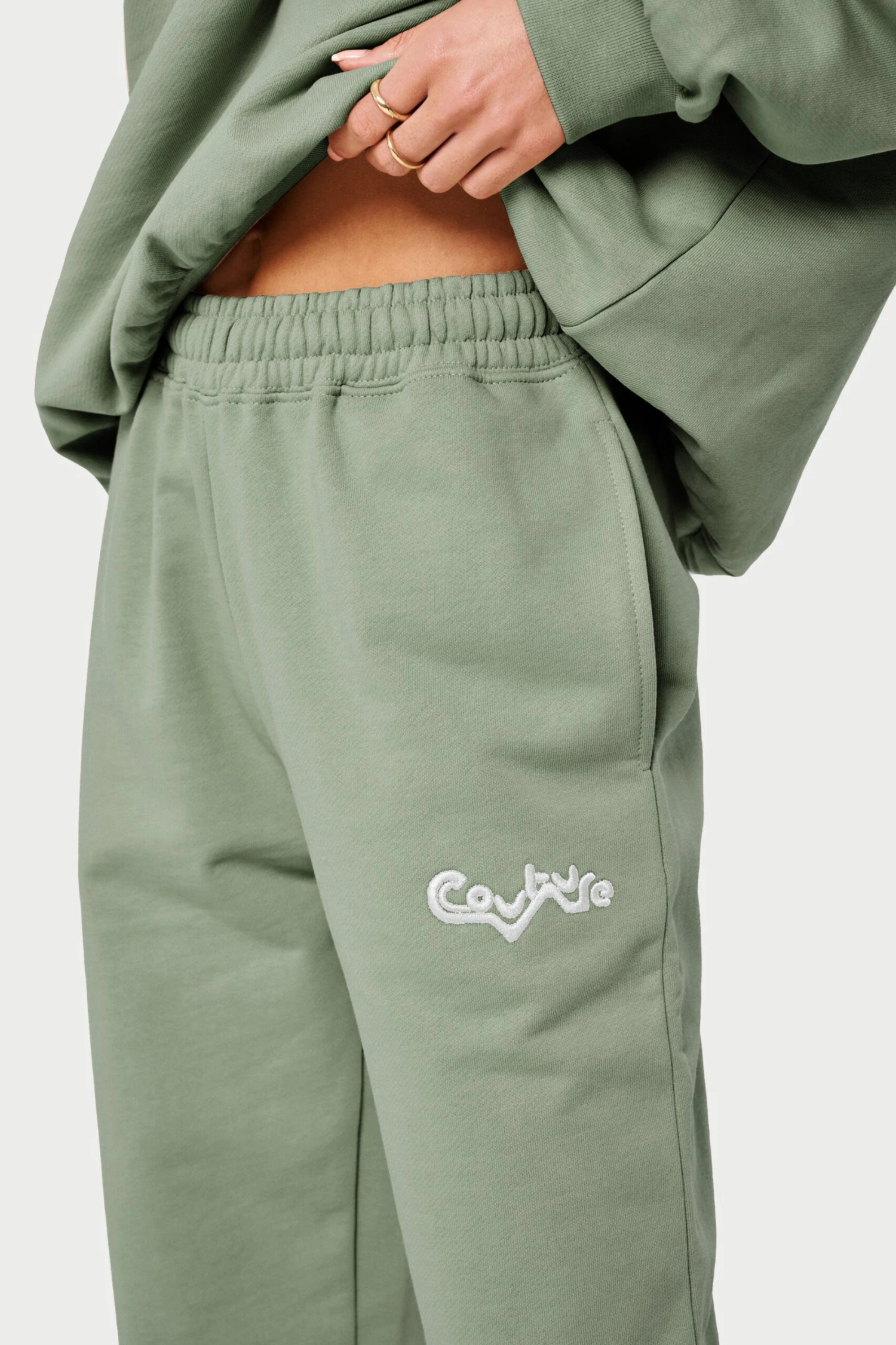 COUTURE ABSTRACT JOGGERS - SAGE - Image 6