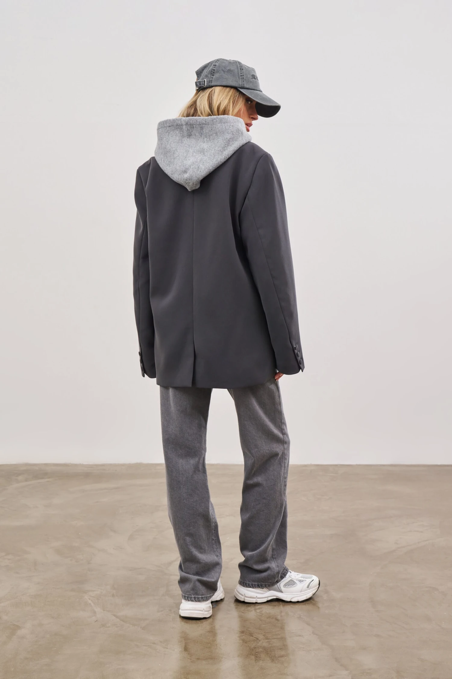 OVERSIZED TAILORED BLAZER - CHARCOAL - Image 7