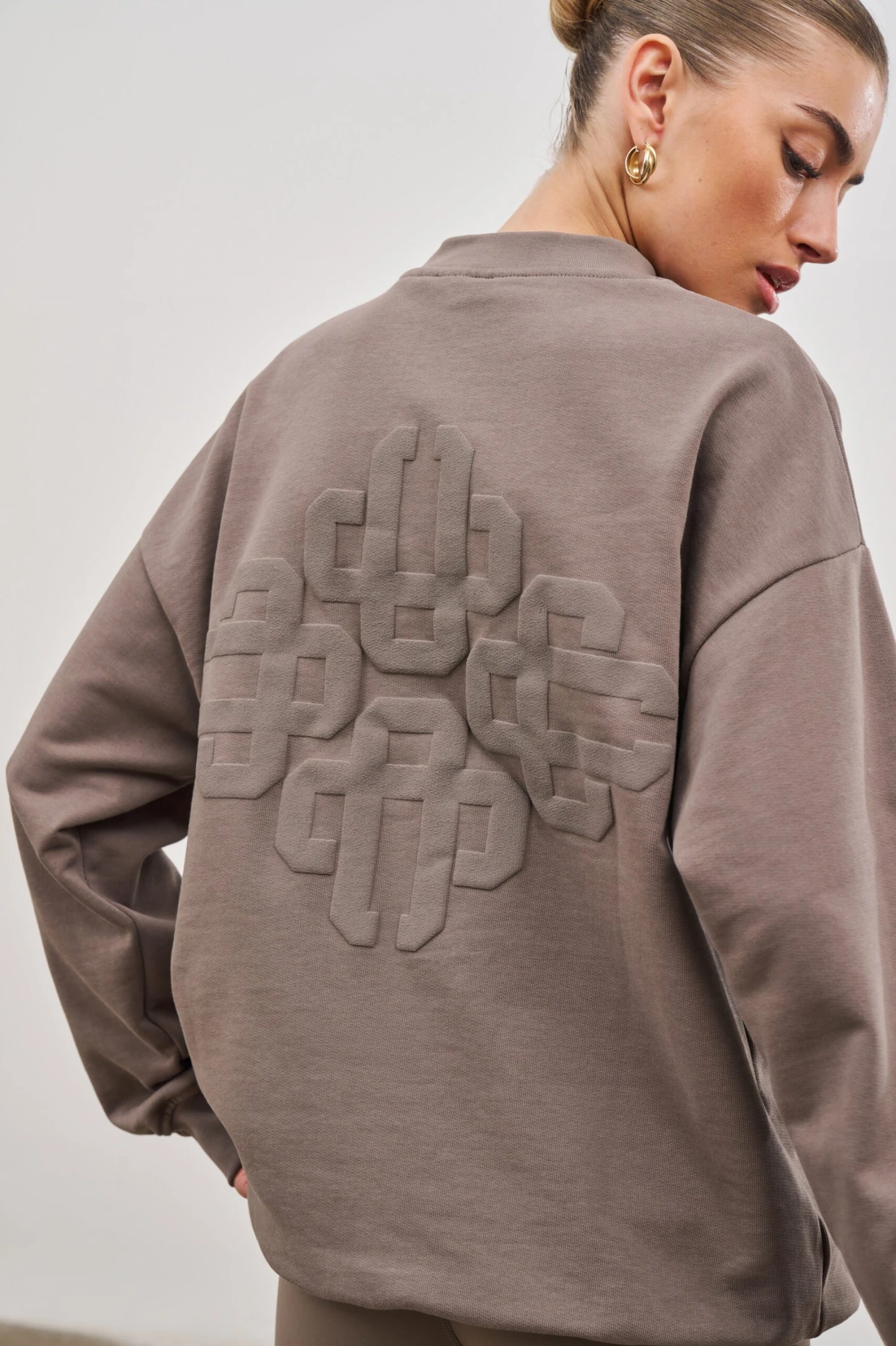 EMBLEM OVERSIZED SWEATSHIRT - COCOA - Image 3