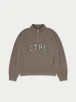 CTRE HALF ZIP SWEATSHIRT - COCOA