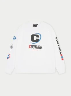 SPORTS MULTI LOGO LONG SLEEVE T-SHIRT - WHITE
