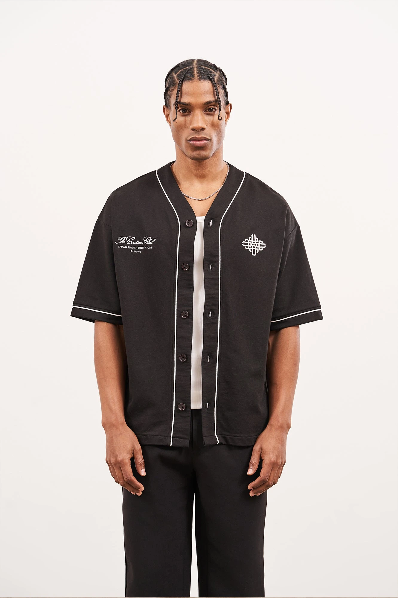 SCRIPT JERSEY BASEBALL SHIRT - BLACK - Image 2