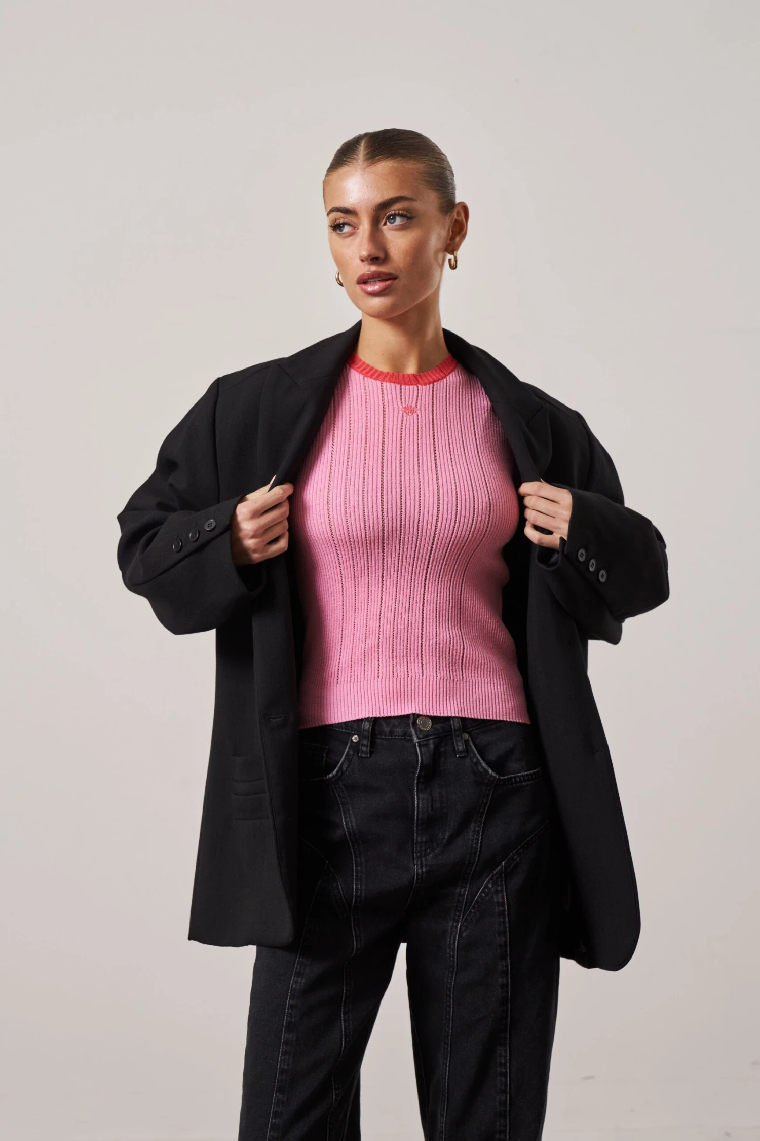 KNITTED EMBLEM BABY TEE - PINK - Image 7