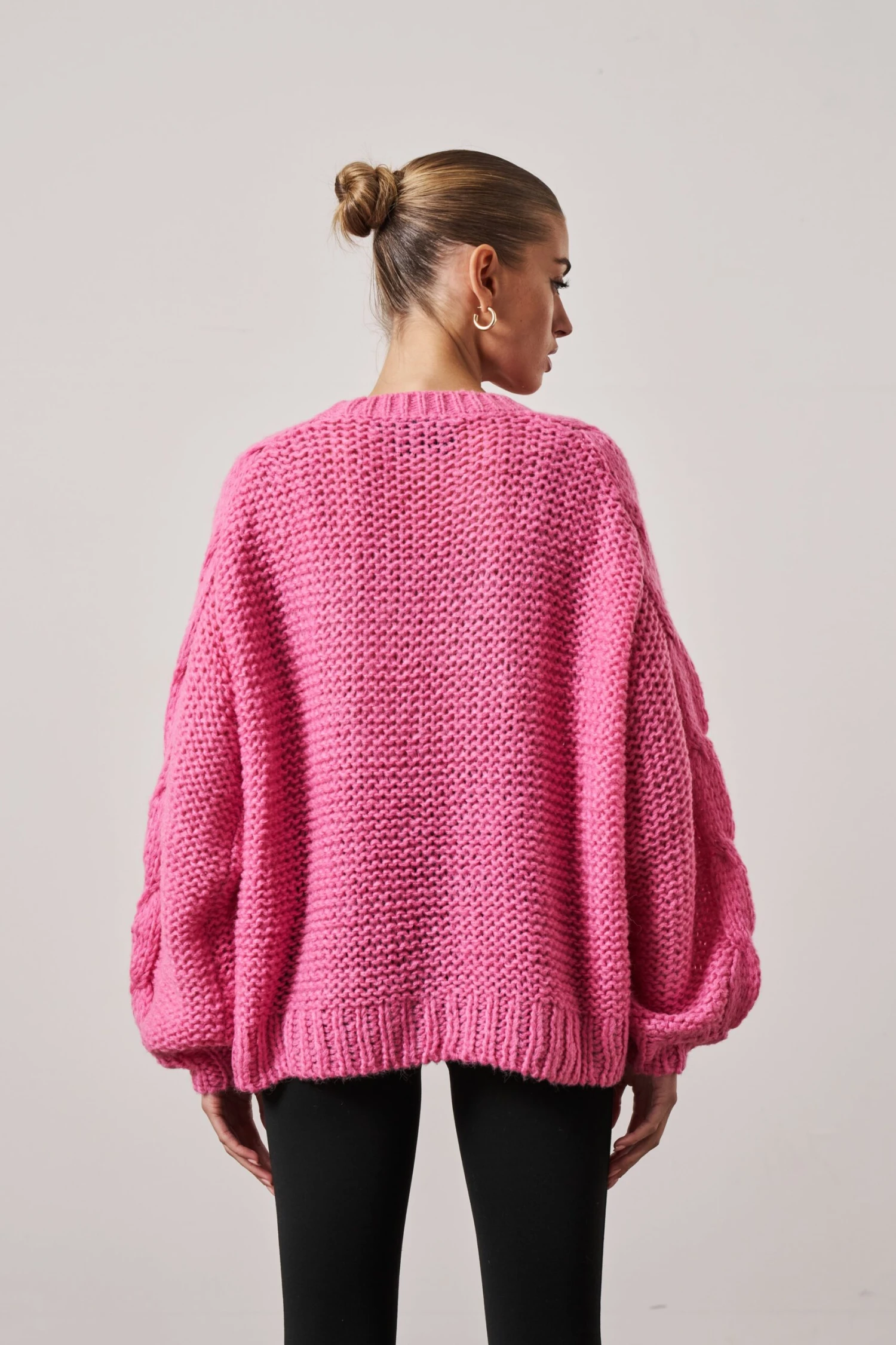 EMBLEM OVERSIZED KNIT JUMPER - PINK - Image 5