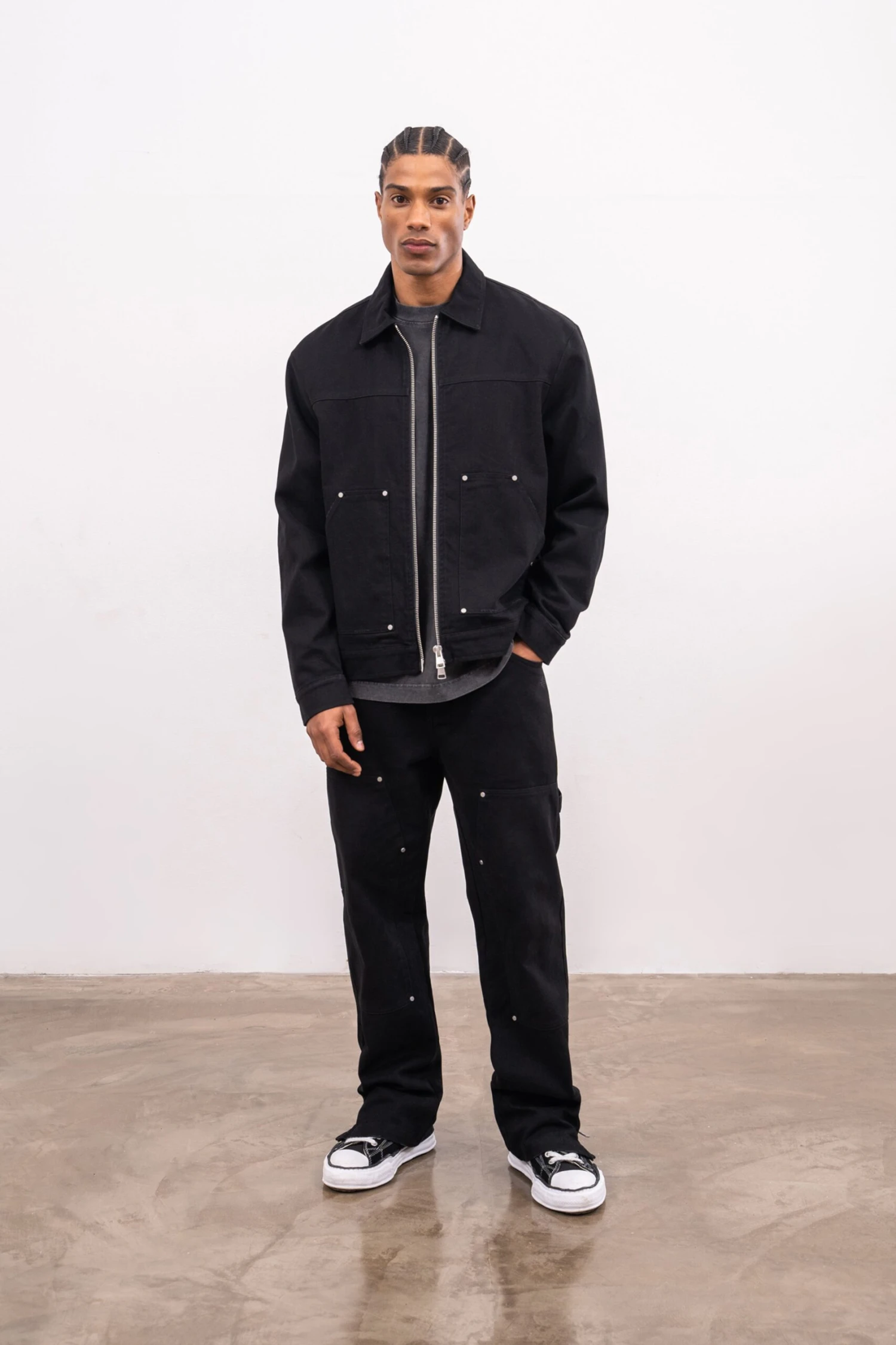 WASHED POCKET DETAIL T-SHIRT - CHARCOAL - Image 8