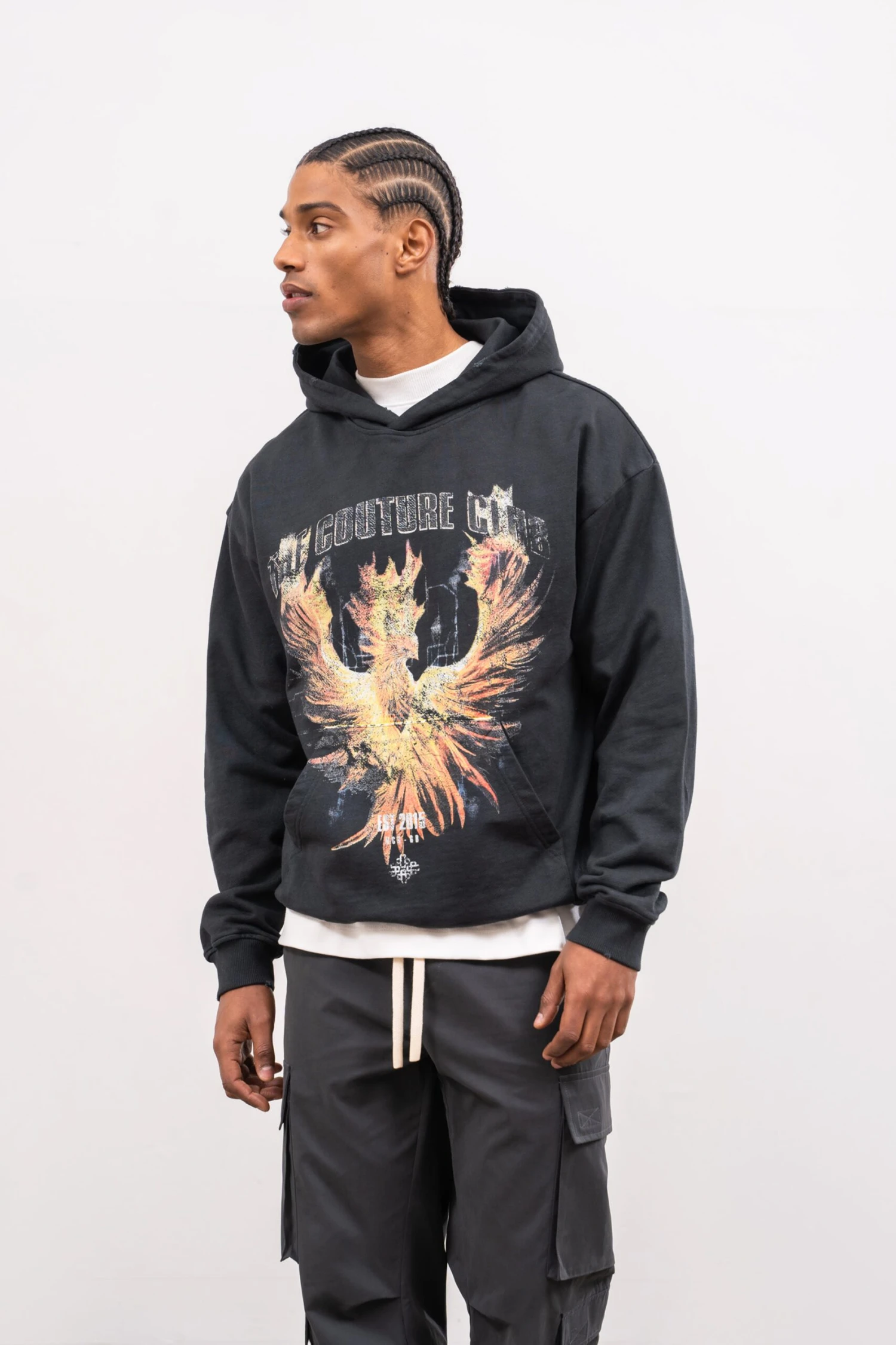 PHOENIX GRAPHIC HOODIE - BLACK - Image 2