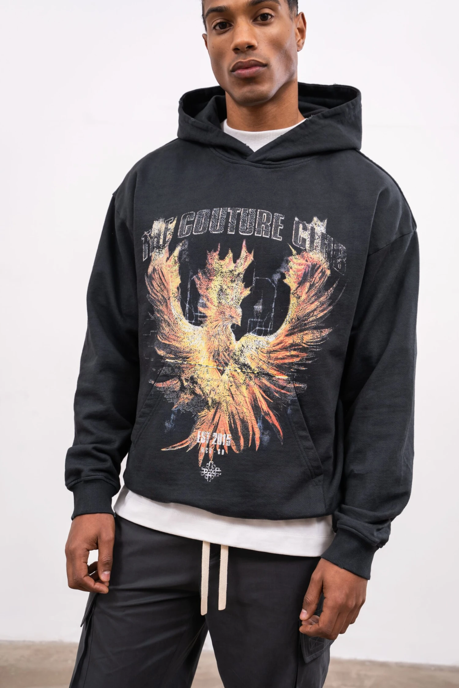 PHOENIX GRAPHIC HOODIE - BLACK - Image 5