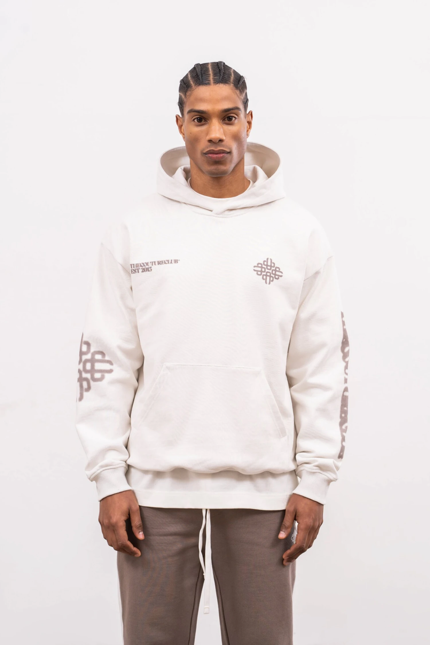BLURRED EMBLEM GRAPHIC HOODIE - OFF WHITE - Image 2