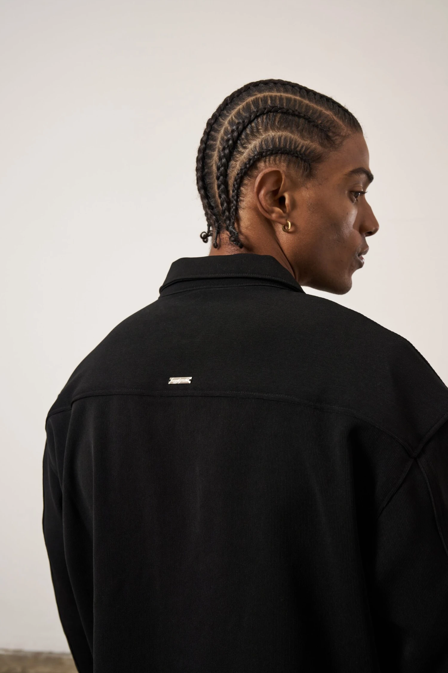 TECHNICAL RIB ZIP THROUGH SHACKET - BLACK - Image 4