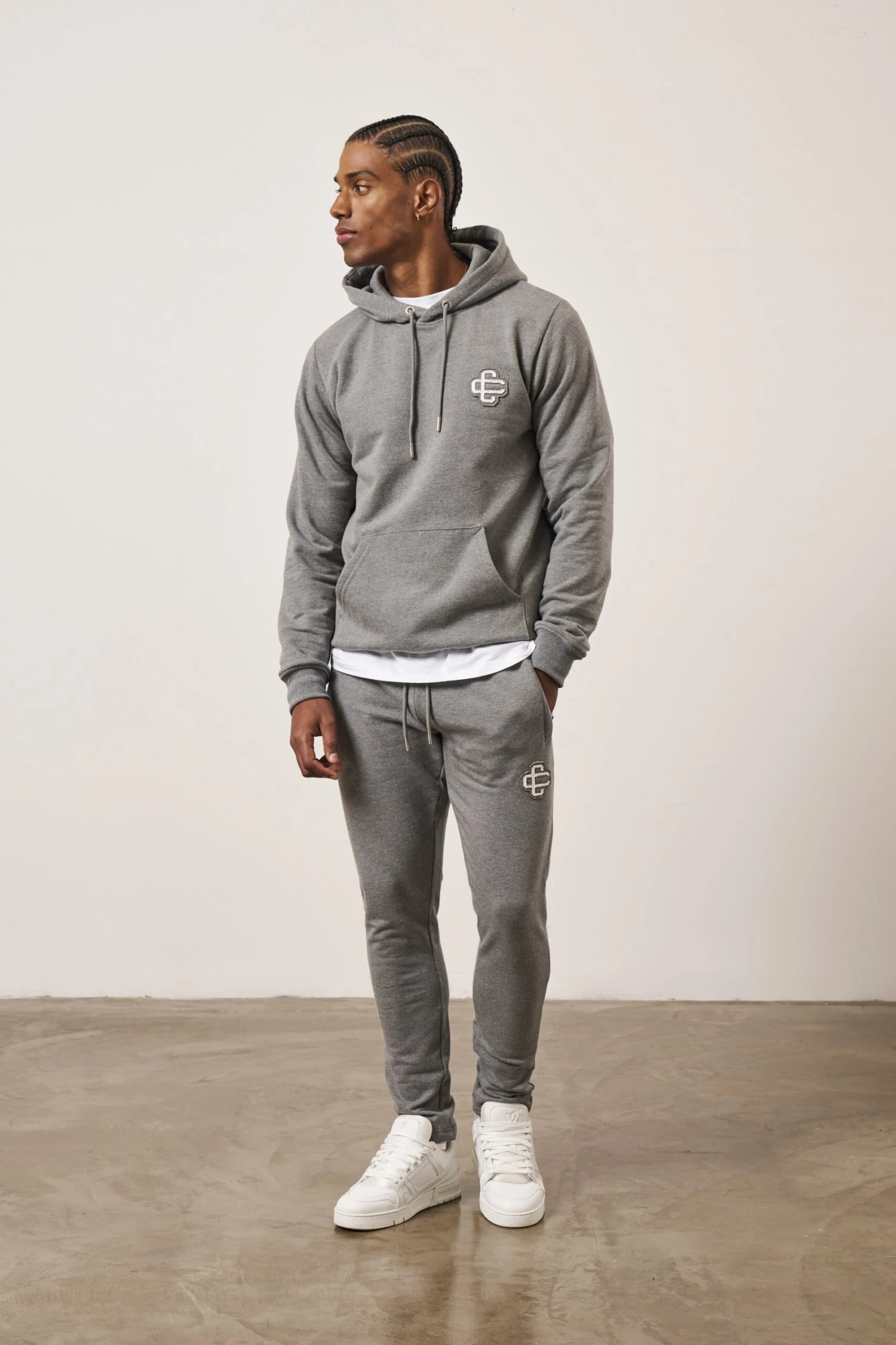 EMBLEM SLIM FIT JOGGER - GREY MARL - Image 6