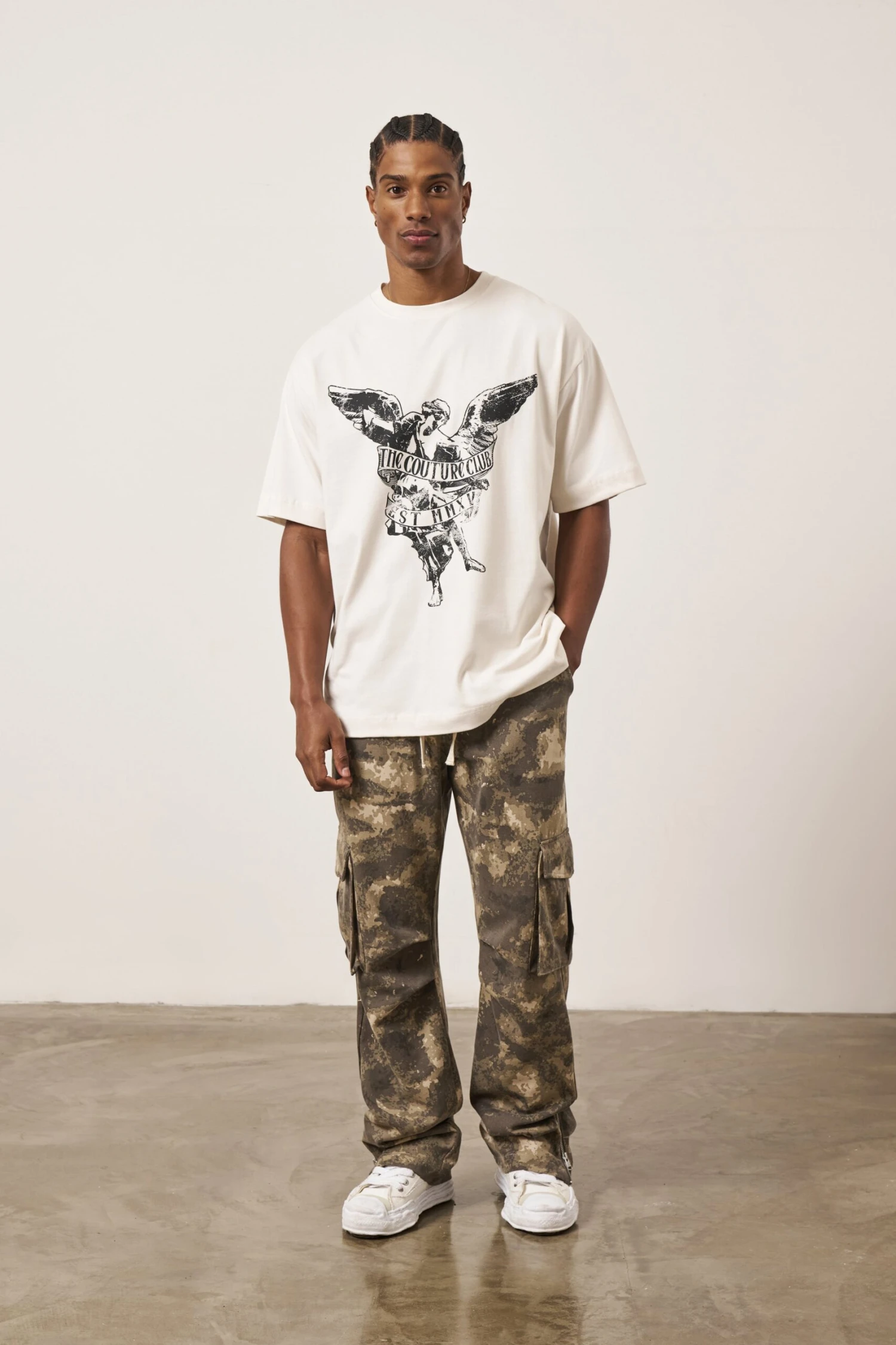 CAMO STRAIGHT LEG CARGOS - BEIGE - Image 7