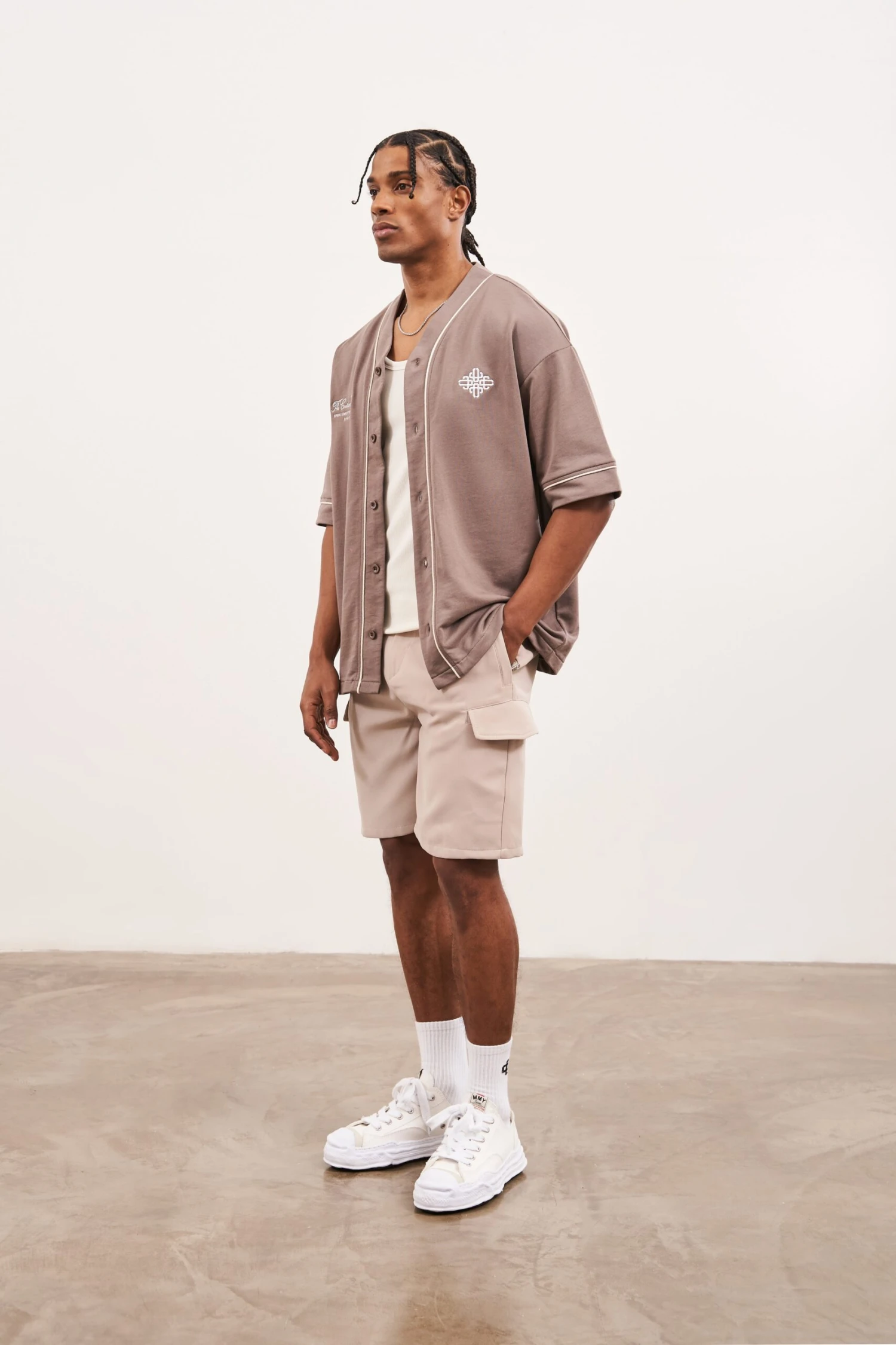 SCRIPT JERSEY BASEBALL SHIRT - COFFEE - Image 4