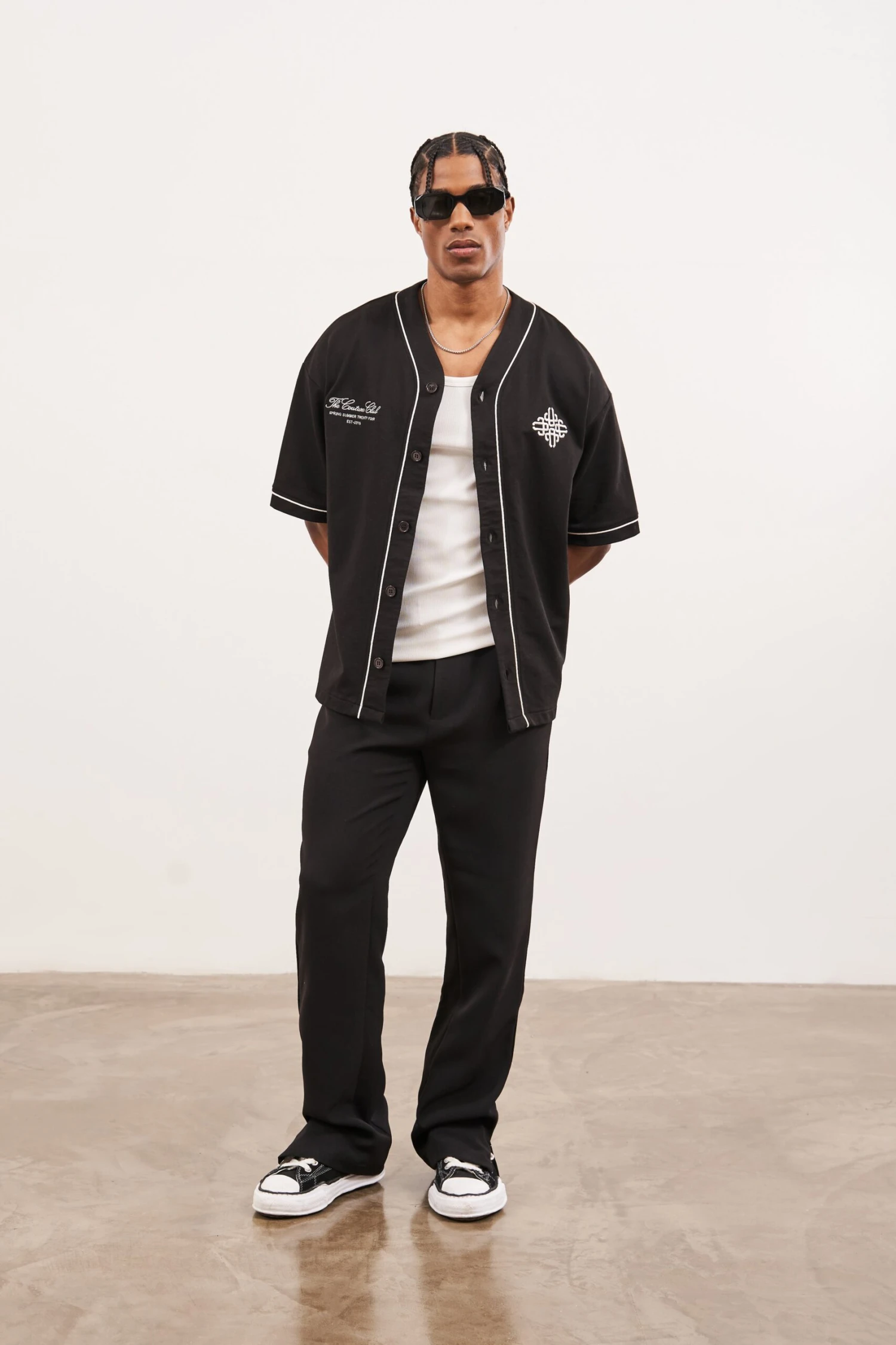 SCRIPT JERSEY BASEBALL SHIRT - BLACK - Image 5