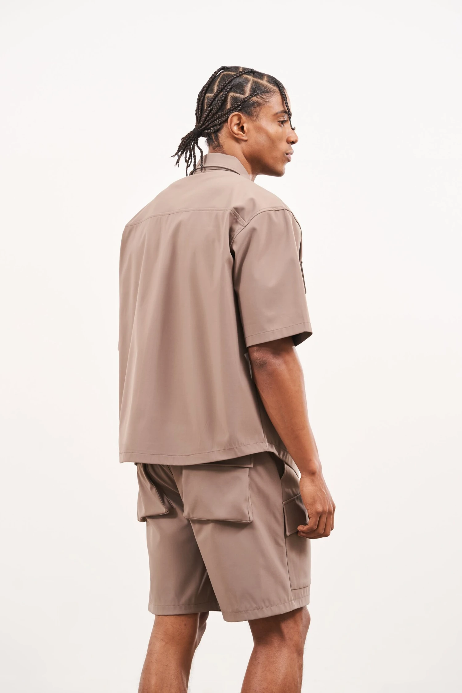 TECHNICAL HEAVYWEIGHT ZIP OVERSHIRT - COFFEE - Image 6