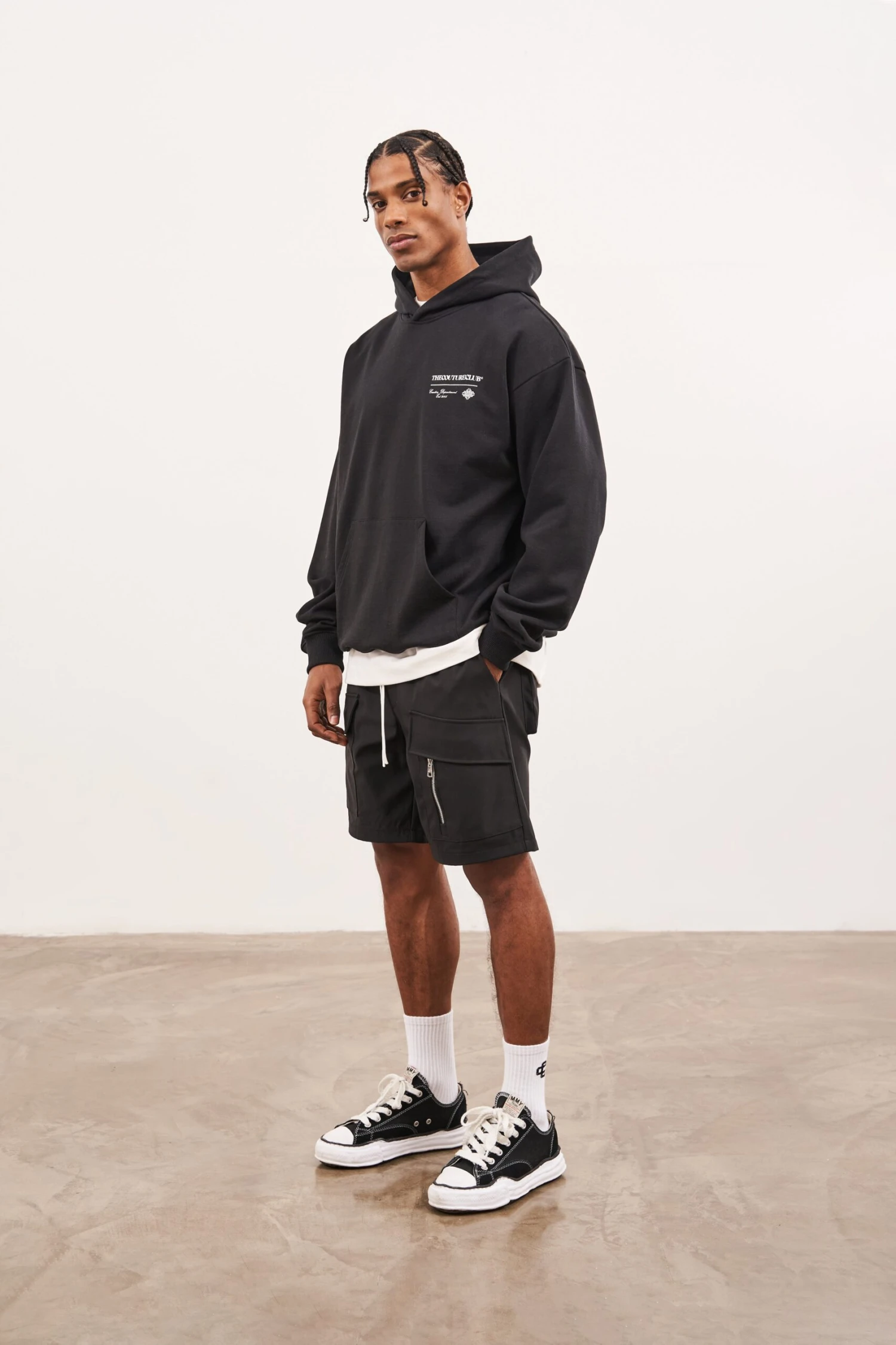 SCRIPT MULTI GRAPHIC HOODIE - BLACK - Image 6