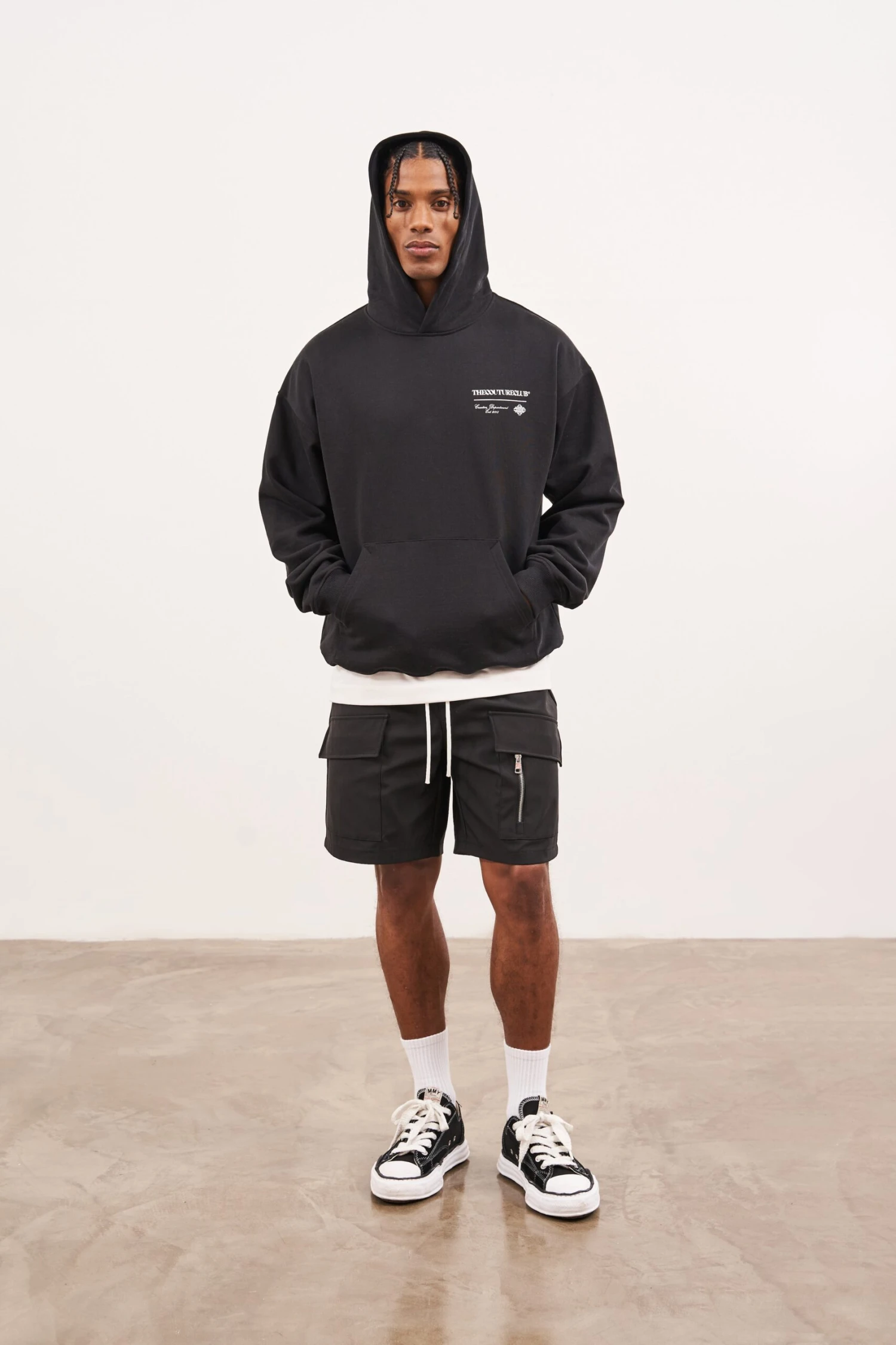 SCRIPT MULTI GRAPHIC HOODIE - BLACK - Image 7