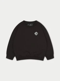 KIDS CRACKED EMBLEM CREW SWEATSHIRT - BLACK