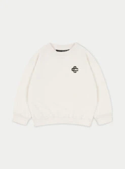 KIDS CRACKED EMBLEM CREW SWEATSHIRT - OFF WHITE