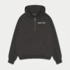 RAW SEAM QUARTER ZIP HOODIE - CHARCOAL