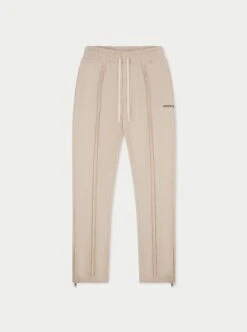 RAW SEAM STRAIGHT LEG JOGGERS - BEIGE