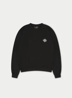 EMBROIDERY EMBLEM SWEATSHIRT - BLACK