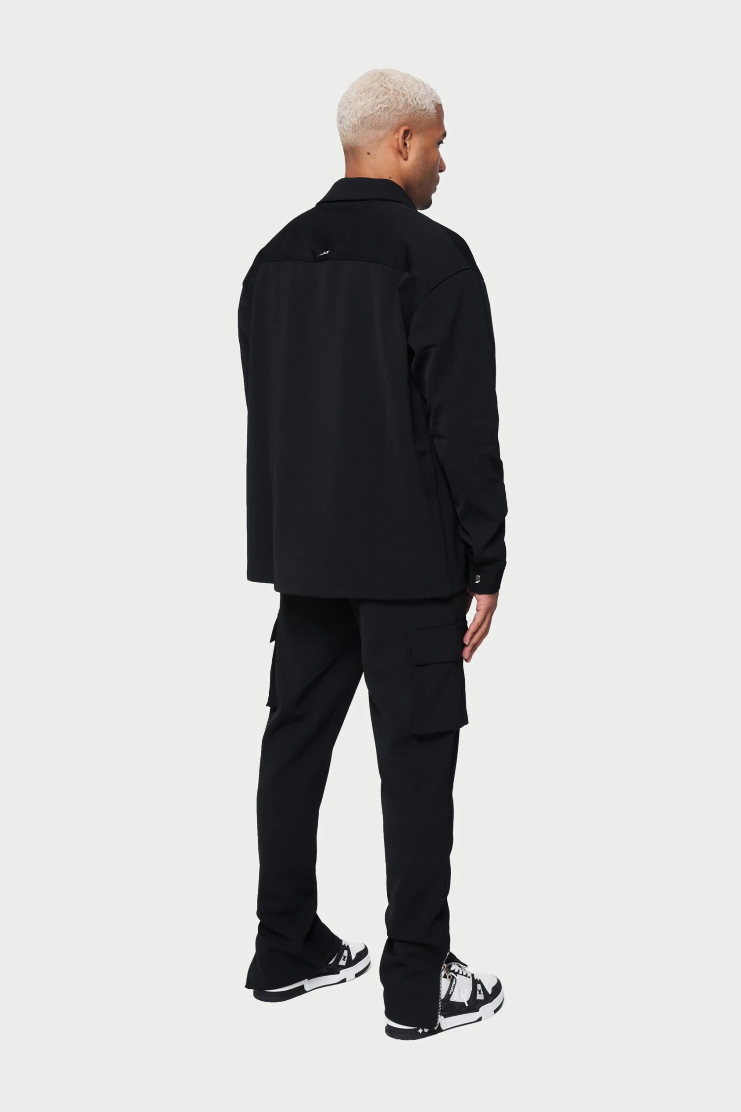 TECHNICAL RIB ZIP THROUGH SHACKET - BLACK - Image 6