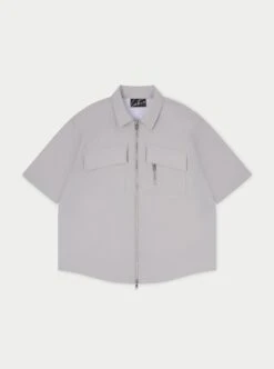 TECHNICAL HEAVYWEIGHT ZIP OVERSHIRT - GREY