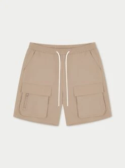 HEAVYWEIGHT ZIP CARGO SHORTS - BEIGE