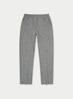 PINSTRIPE SMART ZIP HEM TAILORED TROUSER- GREY