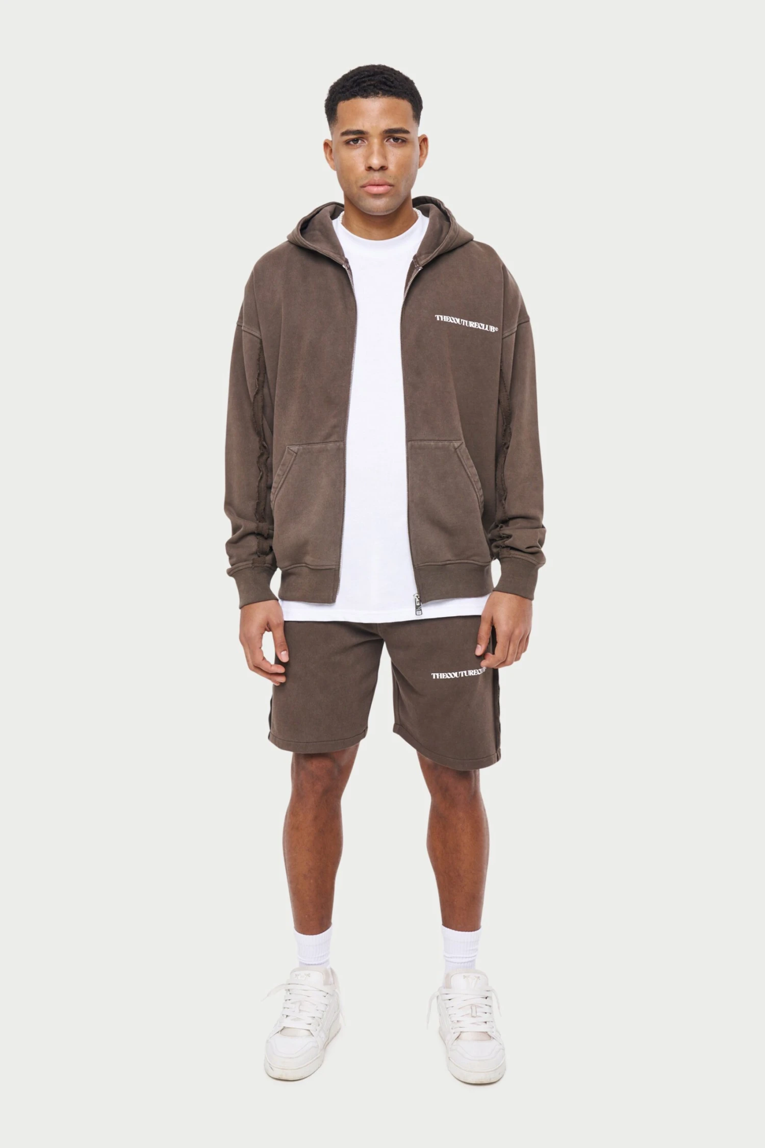 RAW SEAM DISTRESSED SHORTS - BROWN WASHED - Image 6