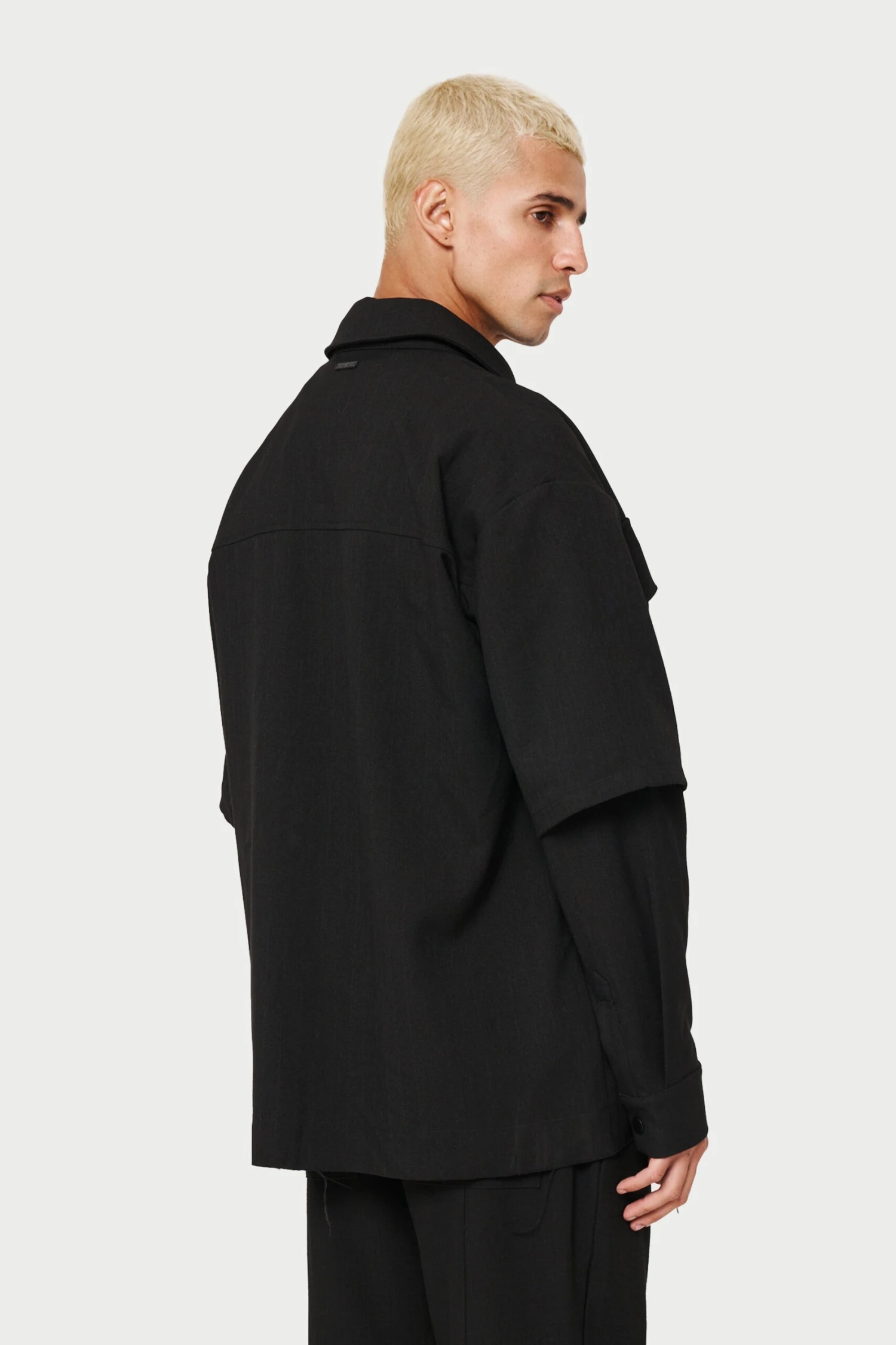 DOUBLE LAYER SHIRT - BLACK - Image 5