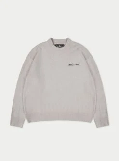 COUTURE SCRIPT KNITTED CREW - GREY