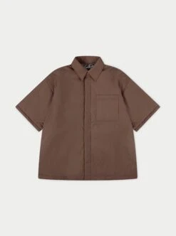 SHORT SLEEVE PADDED SHIRT - BROWN