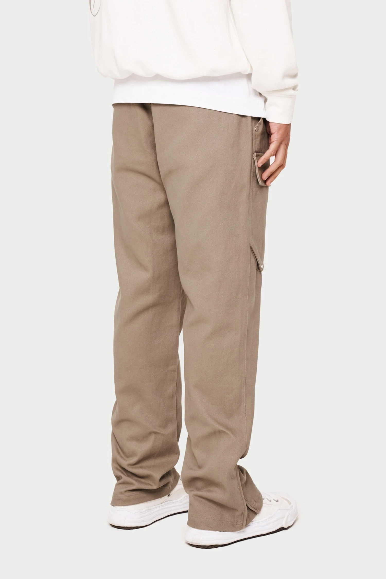 PEACHED TWILL STRAIGHT CARGOS - BEIGE - Image 5