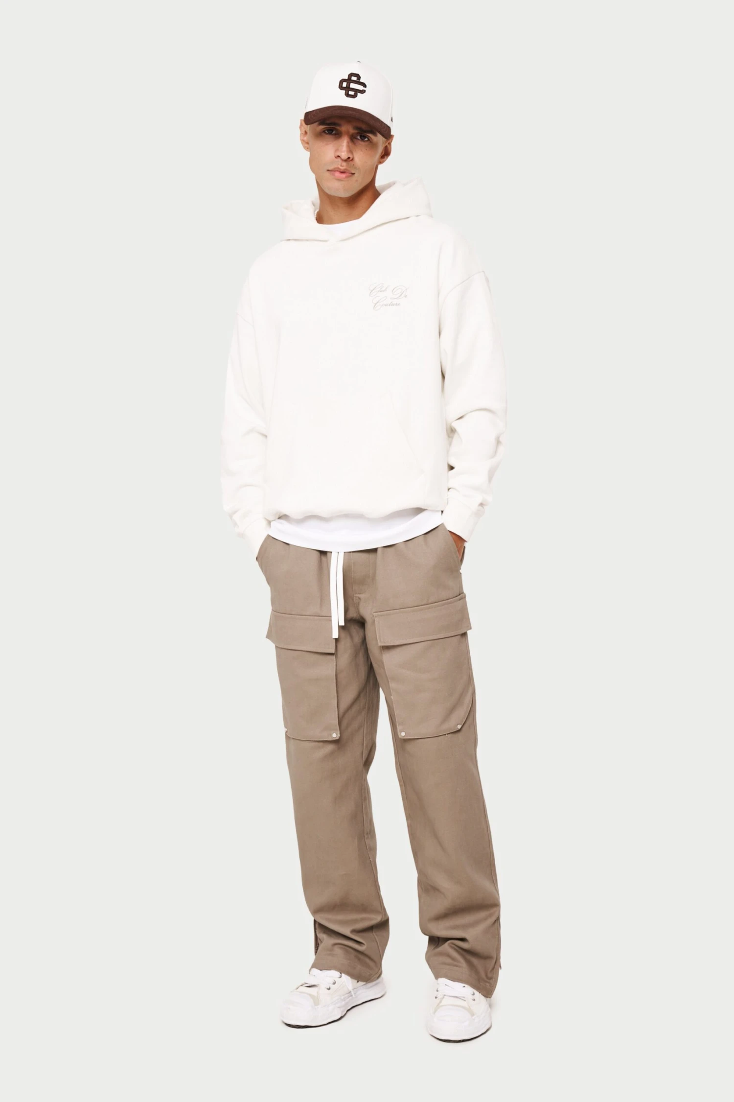 PEACHED TWILL STRAIGHT CARGOS - BEIGE - Image 8