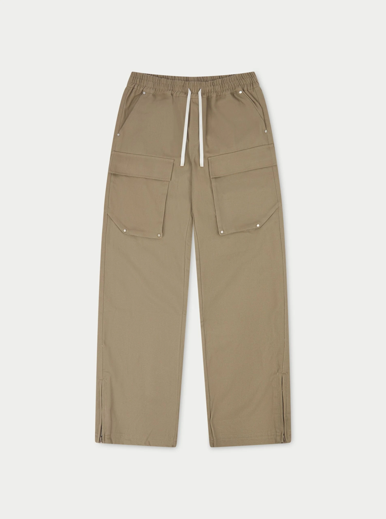 PEACHED TWILL STRAIGHT CARGOS - BEIGE