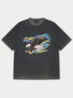 GRAPHIC FLAME VINTAGE T-SHIRT - ACID WASH