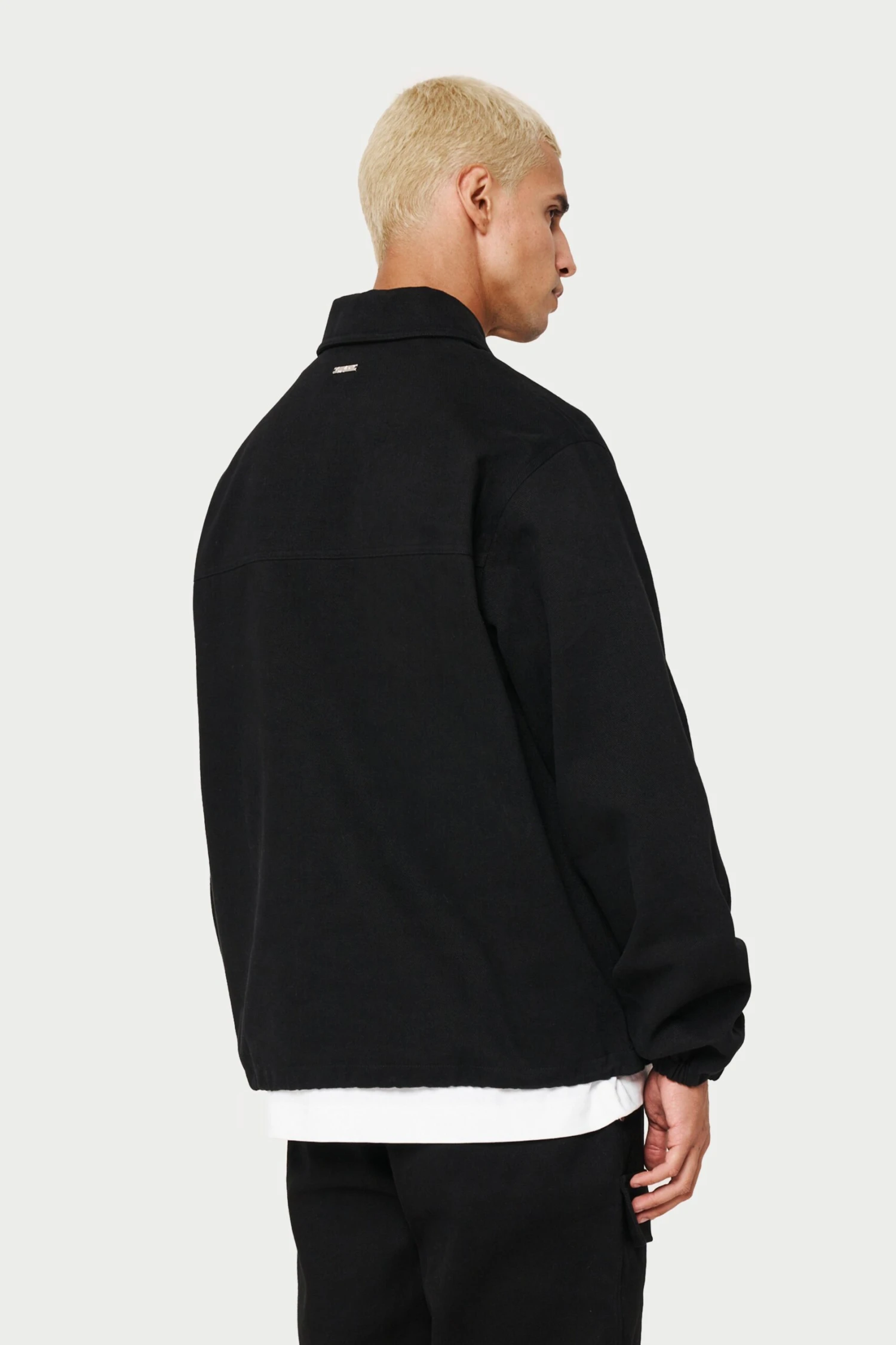 QUARTER ZIP PULL OVER SHACKET - BLACK - Image 5