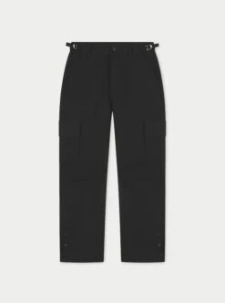 RIPSTOP RELAXED CARGO TROUSERS - BLACK