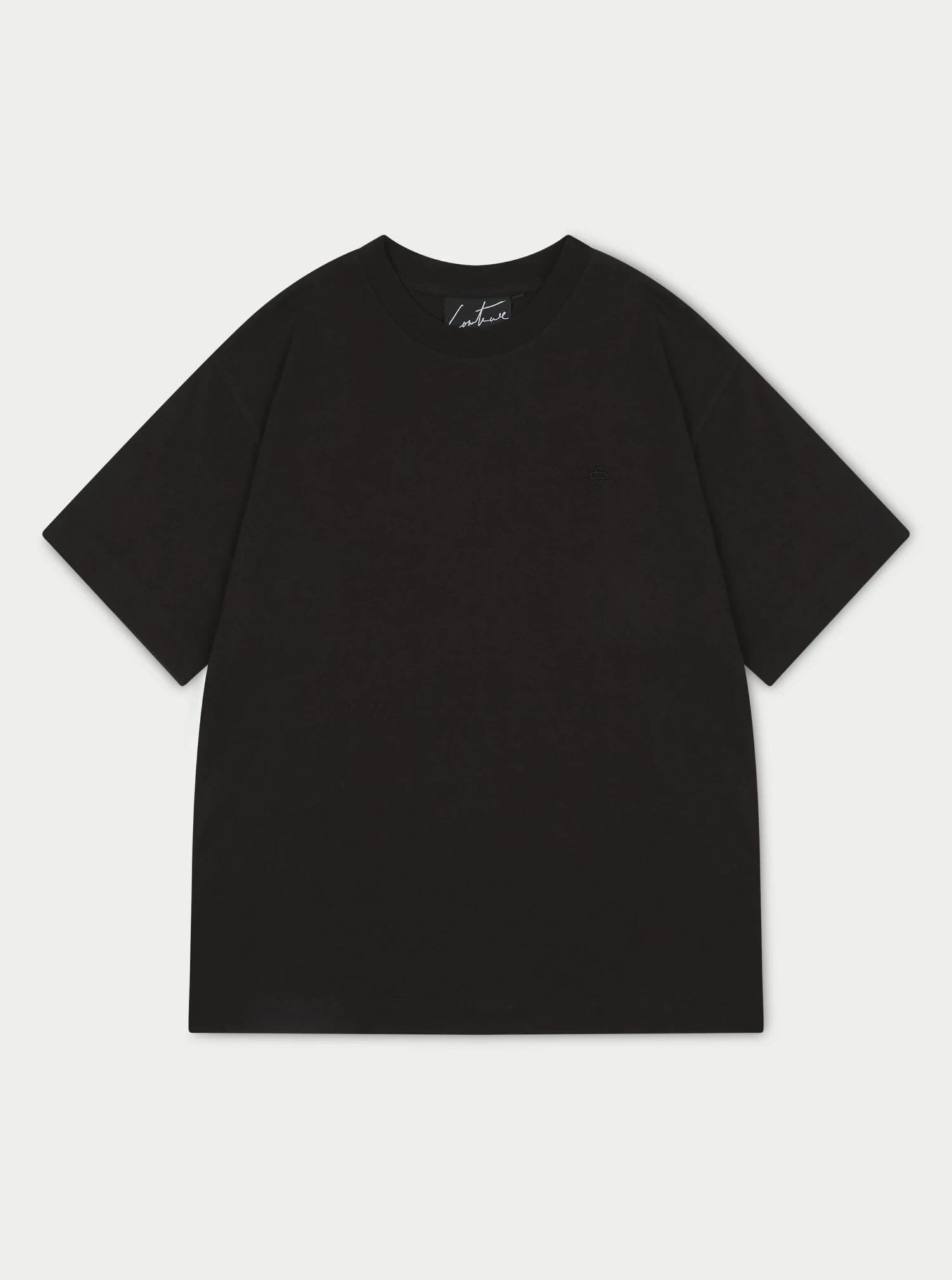 OUTLINE EMBLEM RELAXED T-SHIRT - BLACK
