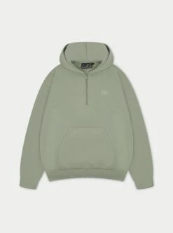 OUTLINE EMBROIDERED EMBLEM HOODIE - KHAKI