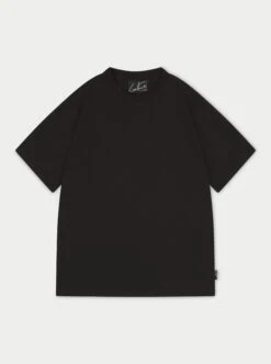 EMBLEM EMBROIDERED SLIM FIT T-SHIRT - BLACK