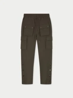 TECHNICAL STRETCH POPPER DETAIL CARGO PANTS - MOCHA