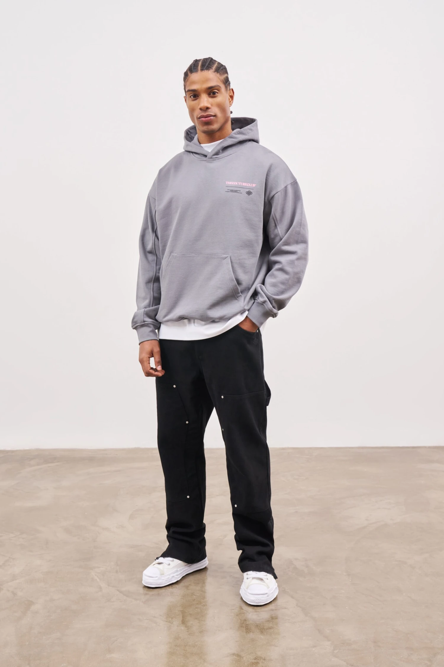 MULTI GRAPHIC HOODIE - CHARCOAL - Image 2