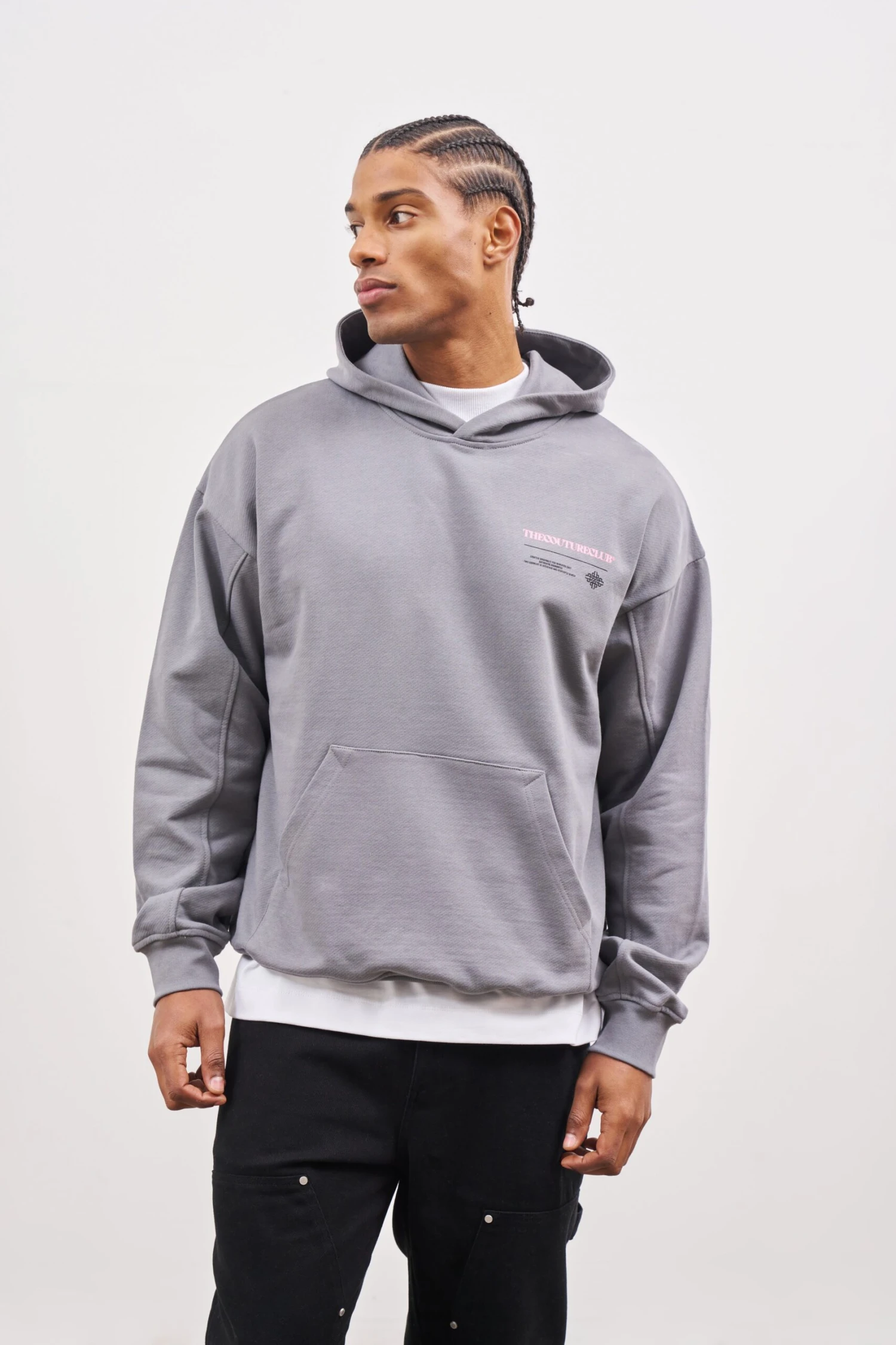 MULTI GRAPHIC HOODIE - CHARCOAL - Image 7