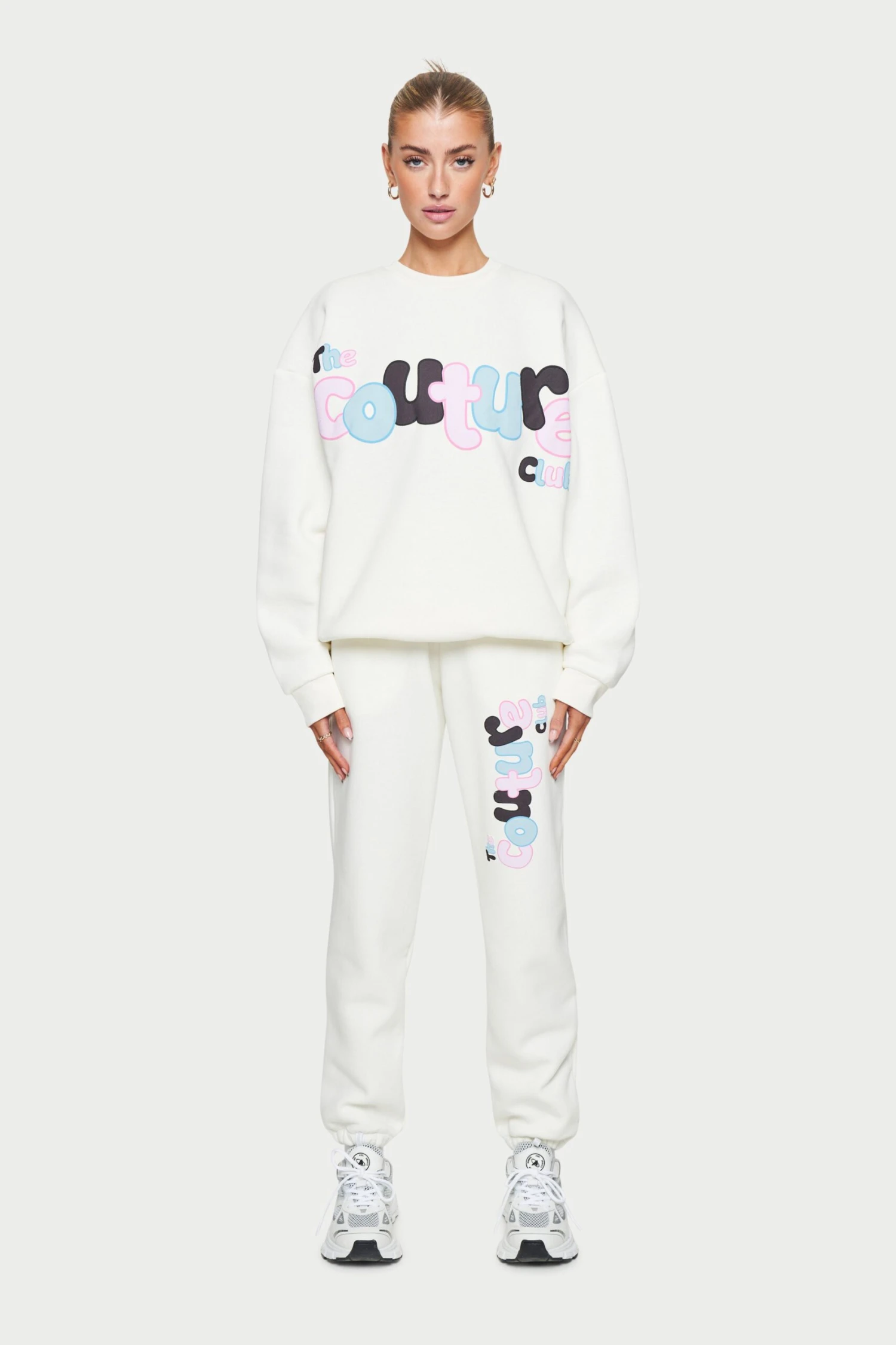 COUTURE BUBBLE OVERSIZED JOGGERS - OFF WHITE - Image 6