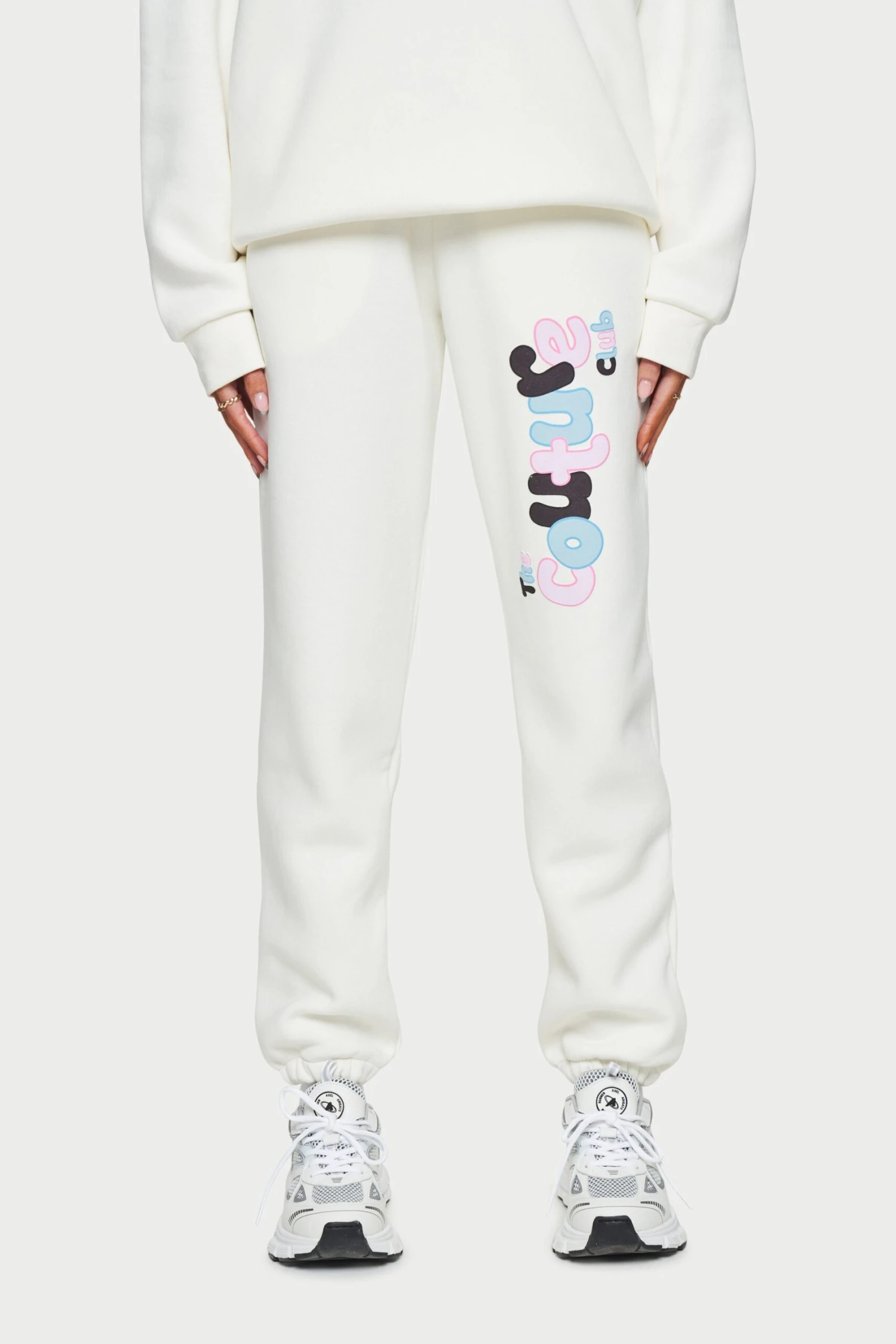 COUTURE BUBBLE OVERSIZED JOGGERS - OFF WHITE - Image 5