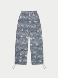 OVERSIZED TIE HEM CARGO PANTS - GREY