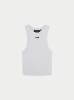 LOGO RIBBED RACER VEST - WHITE